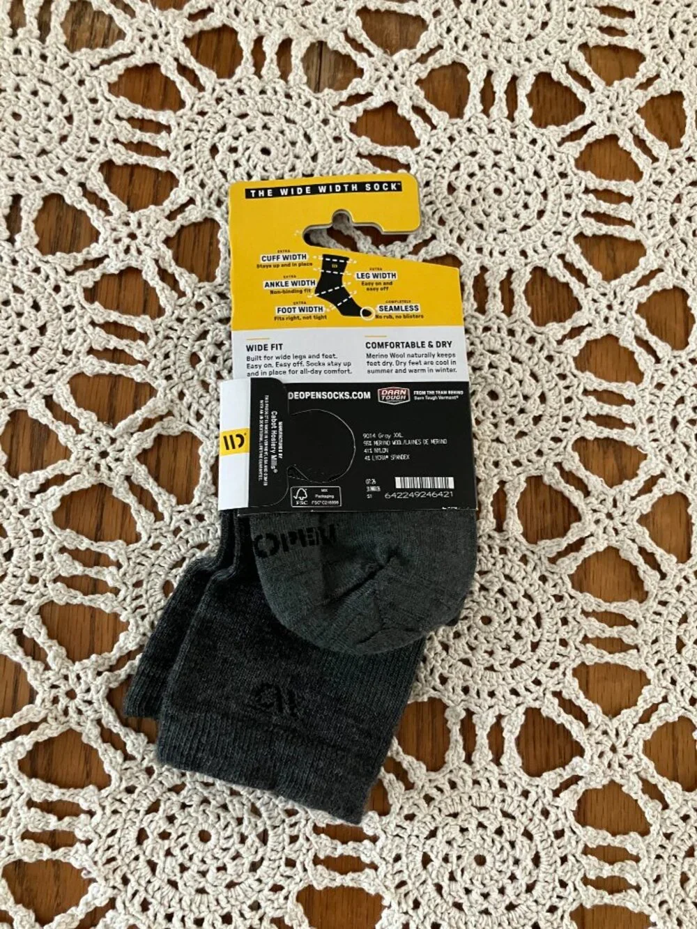 New Men’s Sz. XXL ¼ Sock The Wide Width Sock made in the USA